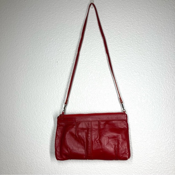 Vintage Toni Red Leather Crossbody Bag 12x8" Retro Purse Removable Strap - Picture 3 of 15